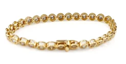 18ct Yellow Gold Champagne Diamond Tennis Bracelet