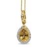 9ct Yellow Gold Citrine and Diamond Pendant / Enhancer