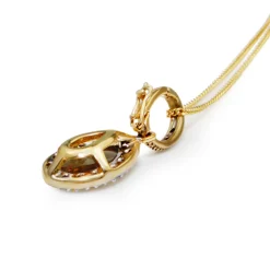 9ct Yellow Gold Citrine and Diamond Pendant / Enhancer