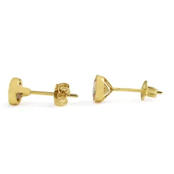 9ct Yellow Gold Citrine Bezel Stud Earrings