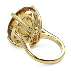 18ct Yellow Gold Citrine Solitaire Cocktail Ring