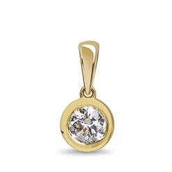 18ct Yellow Gold .25ct Diamond Bezel Pendant