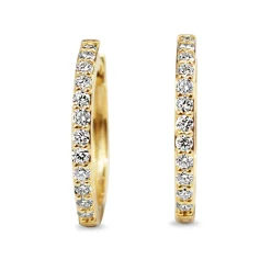 9ct Yellow Gold .45ct Diamond Hoop Earrings