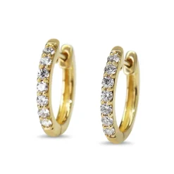 9ct Yellow Gold .25ct Diamond Hoop Earrings