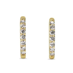 9ct Yellow Gold .25ct Diamond Hoop Earrings