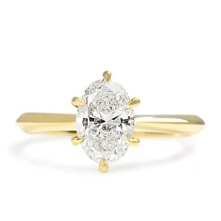 18ct Yellow Gold 1.05ct Oval Diamond Solitaire Ring