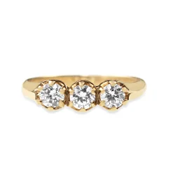 9ct Yellow Gold Cubic Zirconia 3 Stone Ring