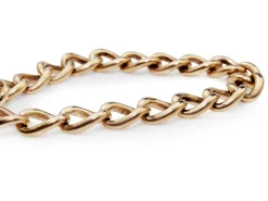 9ct Yellow Gold Curb Link Bracelet with Rose Gold Padlock
