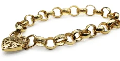 9ct Yellow Gold Day and Night Belcher Link Bracelet
