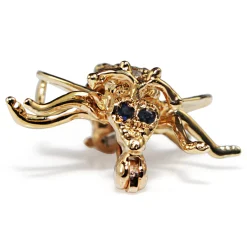 14ct Yellow Gold Diamond and Sapphire Bee Brooch
