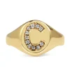 9ct Yellow Gold Diamond 'C' Signet Ring