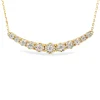 14ct Yellow Gold Diamond Clusters Necklace