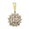 18ct Yellow Gold Diamond Cluster Pendant