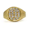 18ct Yellow Gold Diamond Cluster Signet Ring