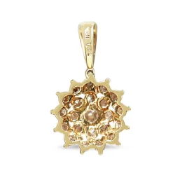 18ct Yellow Gold Diamond Cluster Pendant