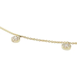 9ct Yellow Gold Diamond Clusters Necklace