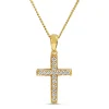 18ct Yellow Gold Diamond Cross Necklace
