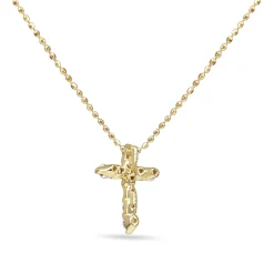 18ct Yellow Gold Diamond Cross Necklace
