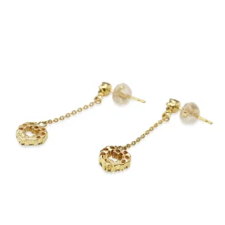 18ct Yellow Gold Diamond Drop Heart Earrings