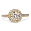 18ct Yellow Gold Diamond Halo Ring