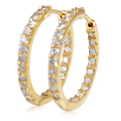 18ct Yellow Gold Diamond Hoop Earrings