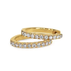 18ct Yellow Gold Diamond Hoop Earrings