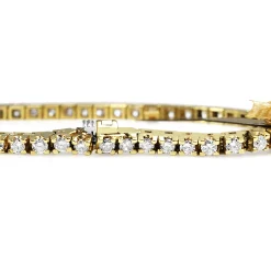 14ct Yellow Gold Diamond Tennis Bracelet
