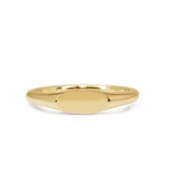 9ct Yellow Gold East West Oval Signet Ring