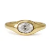 18ct Yellow Gold East West Bezel Set Oval Diamond Solitaire Ring