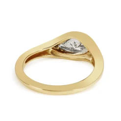 18ct Yellow Gold East West Pear Bezel Diamond Ring