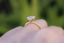 18ct Yellow Gold East West Emerald Cut 1.05ct Diamond Solitaire Ring