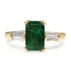 18ct Yellow Gold Emerald and Diamond Ring