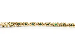 14ct Yellow Gold Emerald and Diamond Bracelet