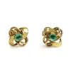 14ct Yellow Gold Emerald Knot Stud Earrings