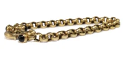 9ct Yellow Gold Estate Belcher Link Bracelet with Onyx