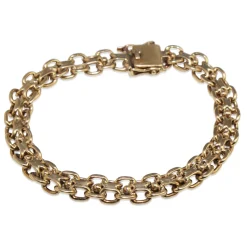 9ct Yellow Gold Estate Fancy Flat Link Bracelet
