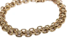 9ct Yellow Gold Estate Fancy Flat Link Bracelet