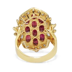 18ct Yellow Gold Estate Ruby and Cubic Zirconia Ring