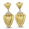 18ct Yellow Gold Fancy Drop Earrings with Cubic Zirconia