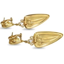18ct Yellow Gold Fancy Drop Earrings with Cubic Zirconia