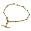 9ct Yellow Gold Fancy Link Fob Chain Bracelet