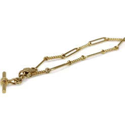 9ct Yellow Gold Fancy Link Fob Chain Bracelet