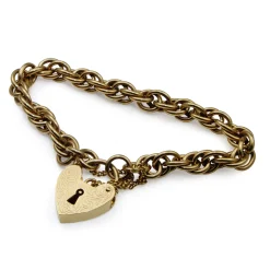 9ct Yellow Gold Fancy Link Bracelet with Padlock Clasp