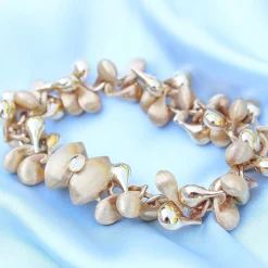 18ct Yellow Gold Fancy Link Bracelet with Polished and Satin/Matte Links