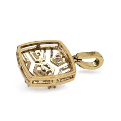 9ct Yellow Gold Filigree Diamond Pendant