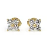 9ct Yellow Gold Fine Clover Diamond Stud Earrings