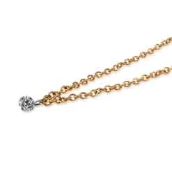 9ct Yellow Gold Fine Solitaire Diamond Necklace