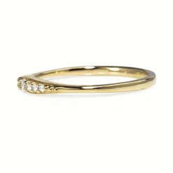 9ct Yellow Gold Fine Tapered Diamond Band Ring