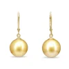 9ct Yellow Gold Golden South Sea 11mm Pearl Earrings