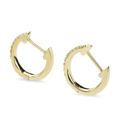 9ct Yellow Gold Graduated Diamond Hoop Earrings
